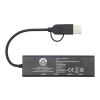 Concentrateur USB 2.0 Rise en aluminium recyclé certifié RCS Standard | Noir | Not applicable | sans marquage | non disponible | non disponible