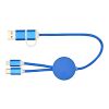 Câble 5 en 1 Alasia en aluminium et plastique recyclés de 30&nbsp;cm pour la synchronisation des données et la charge rapide de 27 W Bleu royal