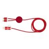 Câble 5 en 1 Alasia en aluminium et plastique recyclés de 150&nbsp;cm pour la synchronisation des données et la charge rapide de 27 W Standard | Rouge | sans marquage | non disponible | non disponible