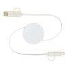 Câble rétractable 5 en 1 Citala en plastique recyclé de 90 cm pour la synchronisation des données et la charge rapide de 40 W Standard | blanc | sans marquage | non disponible | non disponible