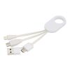 Câble de charge 4 en 1 Troop en plastique recyclé Standard | blanc | sans marquage | non disponible | non disponible
