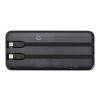 Batterie de secours Adhil de 10&nbsp;000&nbsp;mAh et 10&nbsp;W en plastique recyclé avec 2&nbsp;câbles intégrés Standard | Noir | sans marquage | non disponible | non disponible