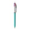 BIC® 4 Couleurs Fashion bille Blanc-Blanc/Bleu Clair(2) | sans marquage | non disponible | non disponible