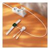 Câble multiple Xoopar Mr. Bio Long pour Apple/Samsung Watch 1 mètre Blanc | Tampographie 1 couleur | 1ere face | Ø 23 mm