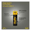 Lot de 4 piles rechargeables AA Aqiila USB-C 2000 mAh Noir