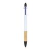 Stylo 3 couleurs avec grip en bambou Blanc | sans marquage | non disponible | non disponible | non disponible