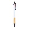 Stylo 3 couleurs avec grip en bambou Blanc | sans marquage | non disponible | non disponible | non disponible