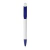 Stylo Kamal opaque Blanc-Bleu foncé | Sérigraphie 1 couleur | à 90 degrés du clip | 45 mm x 25 mm | non disponible