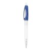Stylo Bio-S! Clear transparent Bleu / Blanc | Sérigraphie 1 couleur | à 270 degrés du clip | 40 mm x 25 mm | non disponible