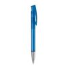 Stylo Avalon Transparent Pointe métal Bleu / Blanc-Bleu / Blanc | Sérigraphie 1 couleur | à 270 degrés du clip | 50 mm x 25 mm | non disponible