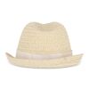 Chapeau de paille végétal avec bande colorée Blanc | sans marquage | non disponible | non disponible