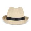 Chapeau de paille végétal avec bande colorée Noir | sans marquage | non disponible | non disponible