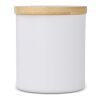 Bougie végétale parfumée Bhakti dans un pot en aluminium recyclé Blanc | Impression Numérique | top | Ø 65 mm