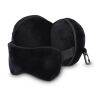 Oreiller masque de voyage avec housse à fermeture éclair Noir