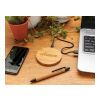 Chargeur sans fil 5W rond en bambou FSC® marron | sans marquage | non disponible | non disponible