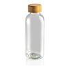 Bouteille en rPET GRS avec couvercle en bambou FSC blanc | sans marquage | non disponible | non disponible