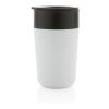 Tasse en acier inoxydable et PP recyclé GRS avec poignée blanc | sans marquage | non disponible | non disponible