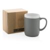 Mug en céramique avec bord blanc gris-blanc | sans marquage | non disponible | non disponible