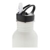 Bouteille de sport en acier inoxydable avec paille - 710 ml gris | sans marquage | non disponible | non disponible | non disponible