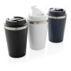 Mug 350ml à double paroi en PP recyclé RCS Java blanc | sans marquage | non disponible | non disponible
