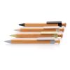 Stylo en bambou avec clip en fibre de paille blanc | sans marquage | non disponible | non disponible