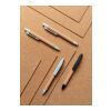 Stylo à bille écoresponsable-recyclé en fibre de paille et liège bleu | sans marquage | non disponible | non disponible