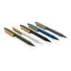 Stylo en ABS recyclé GRS avec clip en bambou bleu | sans marquage | non disponible | non disponible