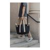 Sac de plage BEAU AWARE™ en toile recyclée 400 g/m², avec po noir
