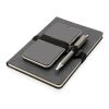 Carnet de notes A5 en PU avec porte téléphone et porte stylo gris | sans marquage | non disponible | non disponible