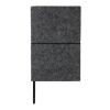 Cahier A5 à couverture souple en feutre recyclé certifié GRS noir | sans marquage | non disponible | non disponible