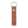 Porte-clés à boucle en PU marron