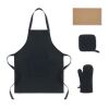 Set de cuisine en coton recyclé noir