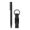 Set stylo à bille et porte-clés en noir