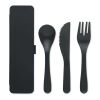 Set de couverts en PP noir | sans marquage | non disponible | non disponible | non disponible