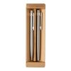 Parure de stylo bille et roller Fritz argent | sans marquage | non disponible | non disponible