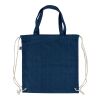 Sac à dos cordelette en denim recyclé Dex bleu | sans marquage