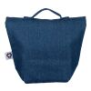 Sac isotherme roll-top en denim recyclé Mira bleu | sans marquage