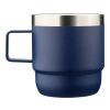Mug double paroi de 180 ml en acier inoxydable recyclé Lilia bleu | sans marquage | non disponible | non disponible