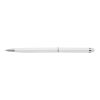 Stylo bille en métal avec stylet écran tactile blanc