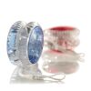 Yoyo lumineux en plastique translucide. bleu cobalt | sans marquage | non disponible | non disponible