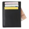 Porte-carte de crédit RFID en croûte de cuir. noir