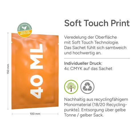 40 ml Bain Récréatif Pin-Cèdre" (sachet) - Soft Touch Print Blanc | sans marquage