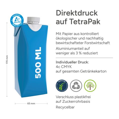 500 ml L'eau en bouteille "plate" (Tetra Pak) Flexographie
