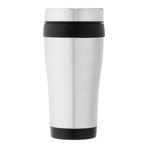 Mug isotherme Elwood Standard | Argent-Noir | sans marquage | non disponible | non disponible
