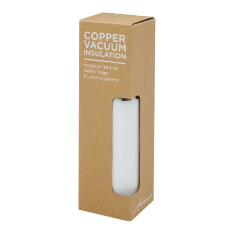 Bouteille Hulan de 540 ml en acier inoxydable avec cuivre et isolation par le vide avec couvercle en bambou Standard | Blanc | sans marquage | non disponible | non disponible