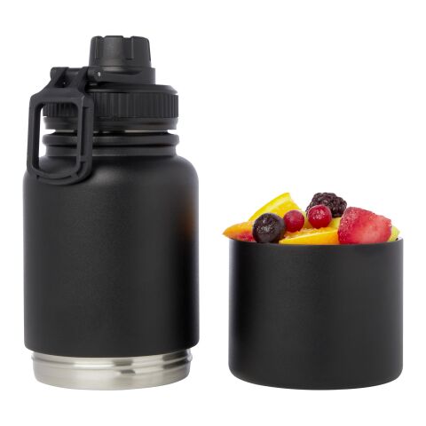 Bouteille de sport Dupeca de 840&nbsp;ml avec isolation en acier inoxydable certifiée RCS Noir | non disponible