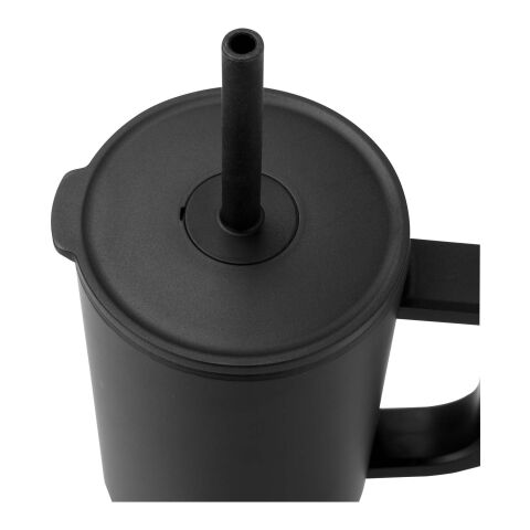 Gobelet isotherme Brady 900&nbsp;ml certifié RCS avec paille en silicone noir