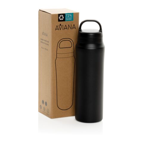 Bouteille 470ml en acier recyclé RCS Aviana™ Rowan noir | sans marquage | non disponible | non disponible