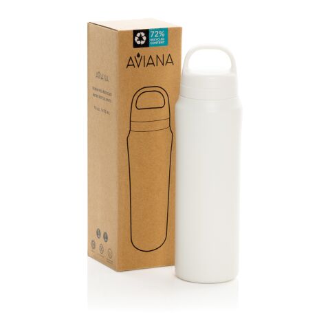 Bouteille 470ml en acier recyclé RCS Aviana™ Rowan blanc | sans marquage | non disponible | non disponible