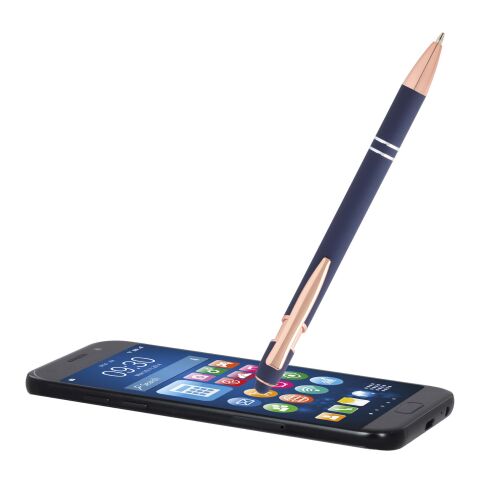 Stylo bille Nanna avec finition or rose Standard | Bleu océan | sans marquage | non disponible | non disponible